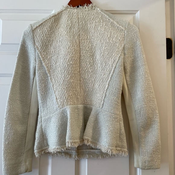 Rebecca Taylor Ivory Tweed Peplum Jacket Size 0.  Good condition - Picture 3 of 7